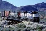 Kyle operated San Diego & Arizona Eastern eastbound freight led by SDAE #101 approaches Dos Cabezas.